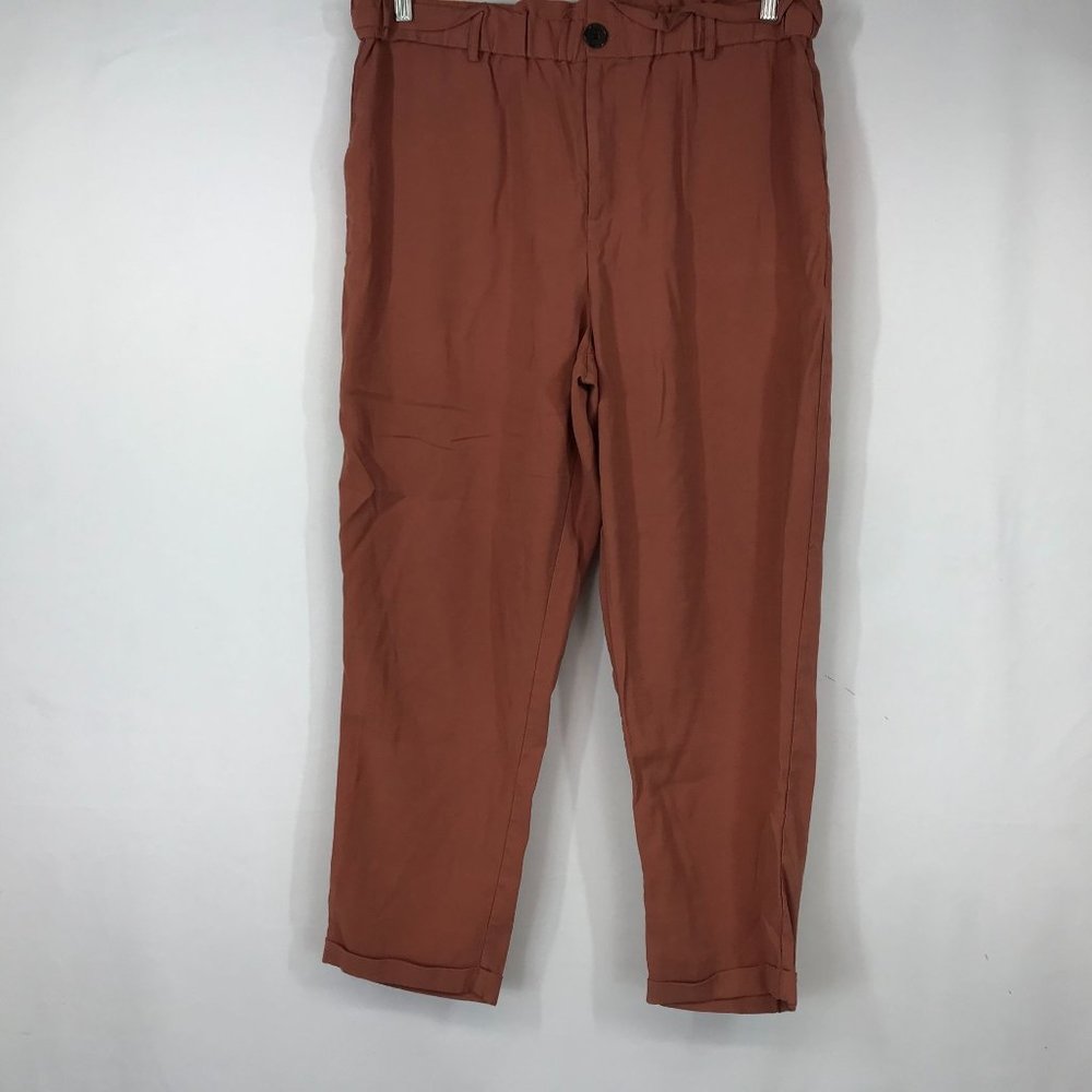 ZAC & RACHEL - WOMEN'S 14 - RUST ELASTIC WAIST W/BUTTON CUFF ANKLE PANTS